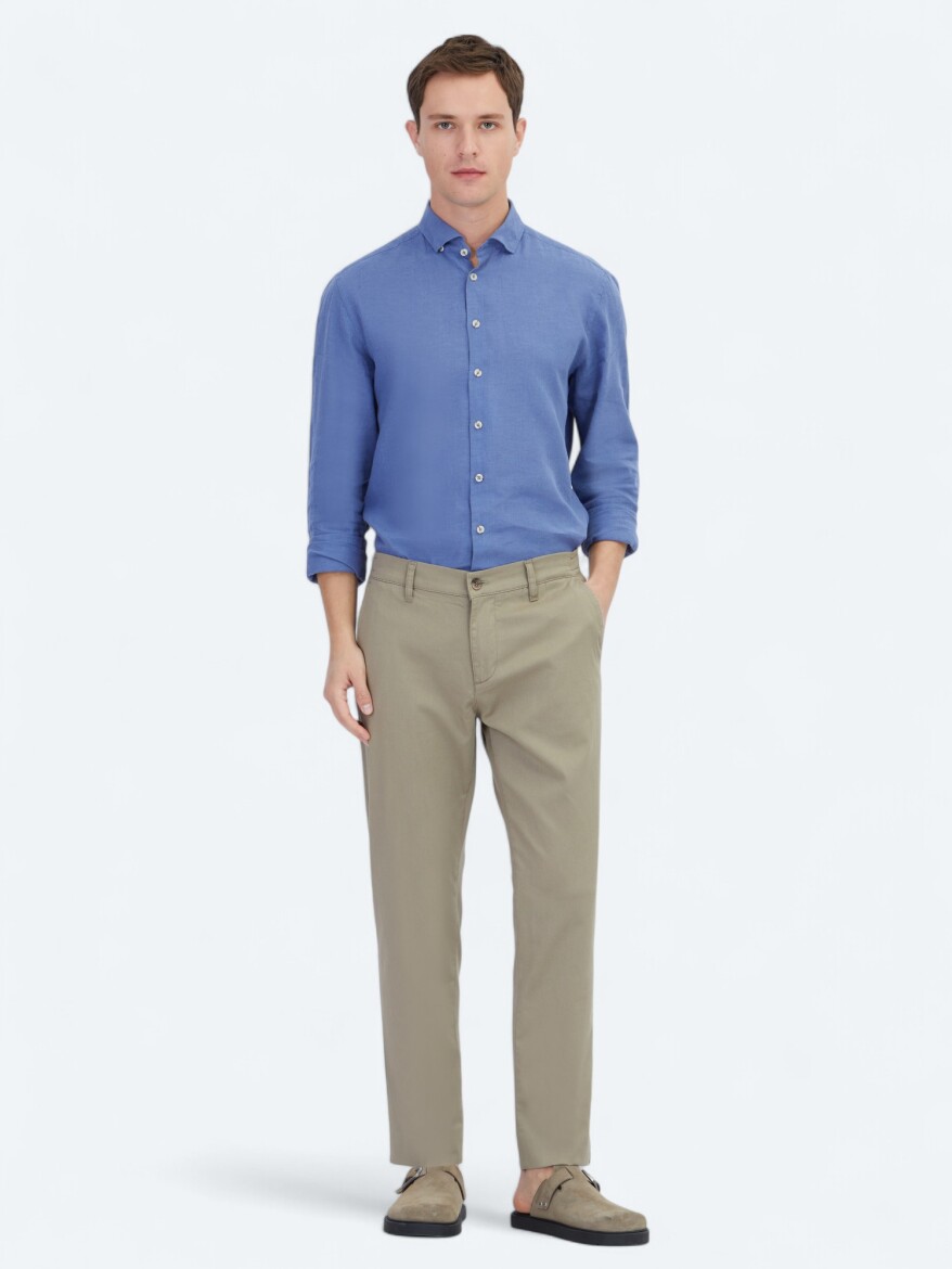 Mink Weaving Jogging Fit Casual Cotton Blended Trousers 