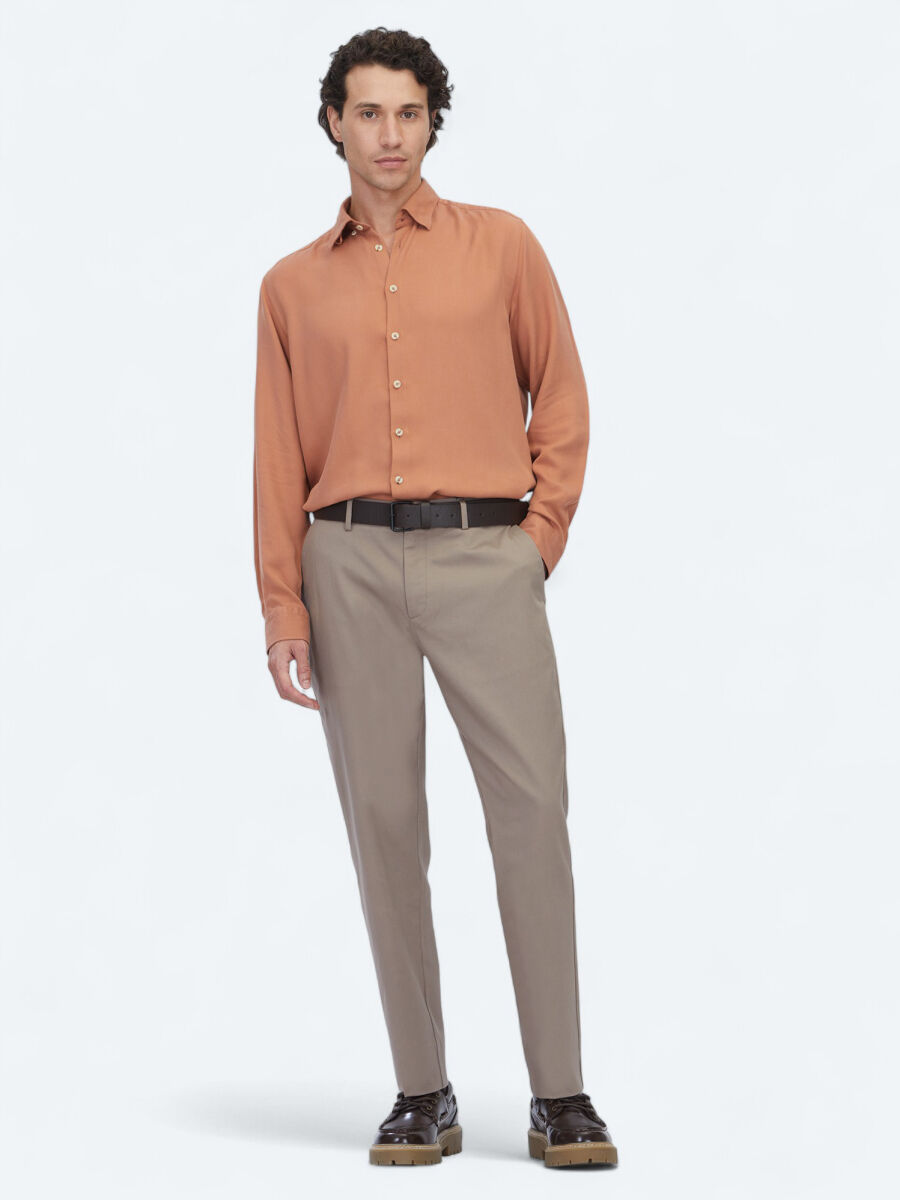 Mink Weaving Jogging Fit Casual Cotton Blended Trousers - 1