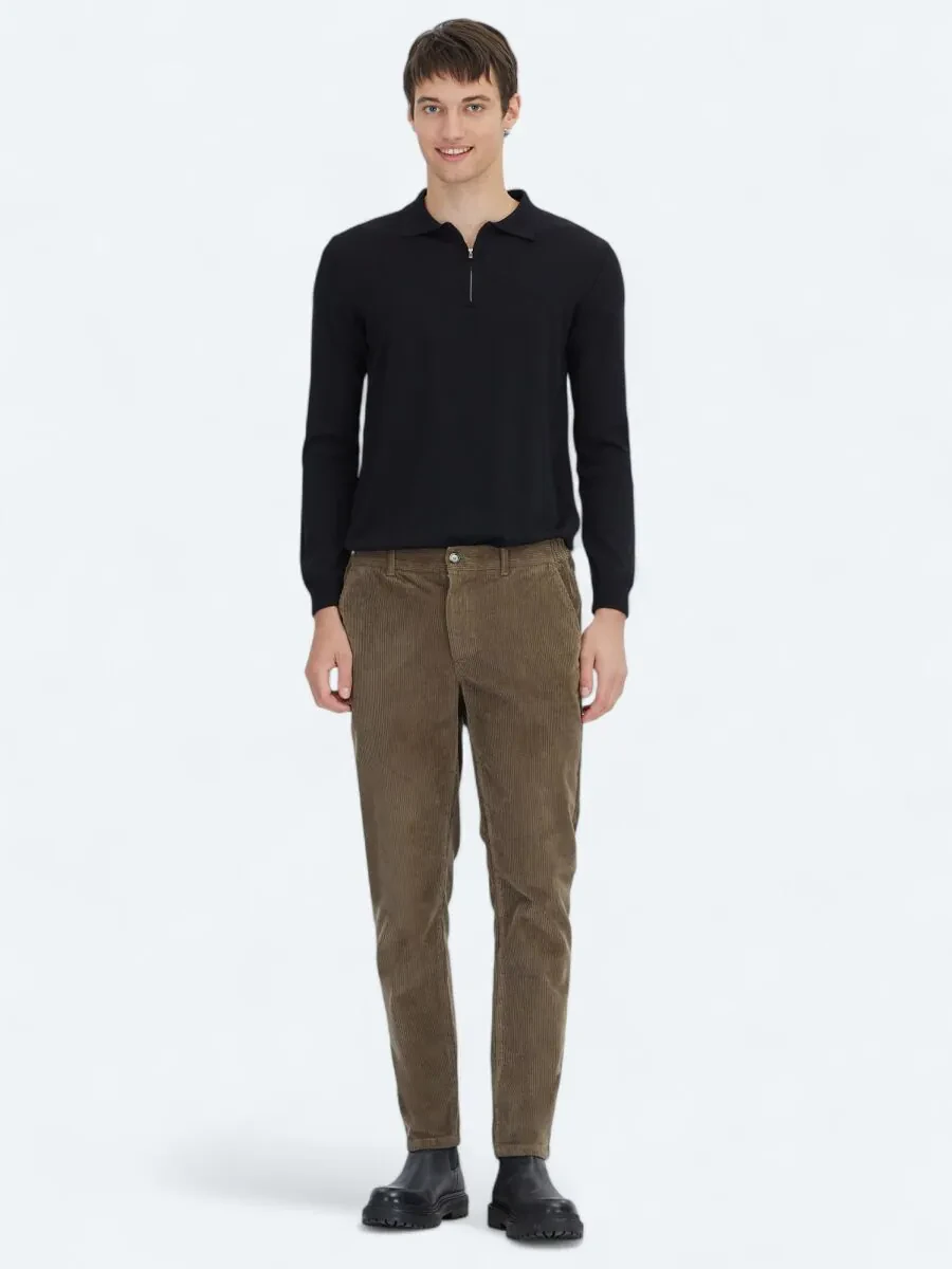 Mink Weaving Jogging Fit Casual Cotton Blended Trousers - 1