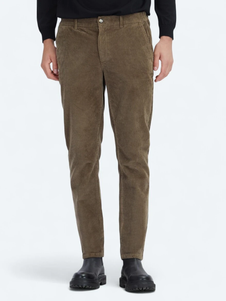 Mink Weaving Jogging Fit Casual Cotton Blended Trousers - 2