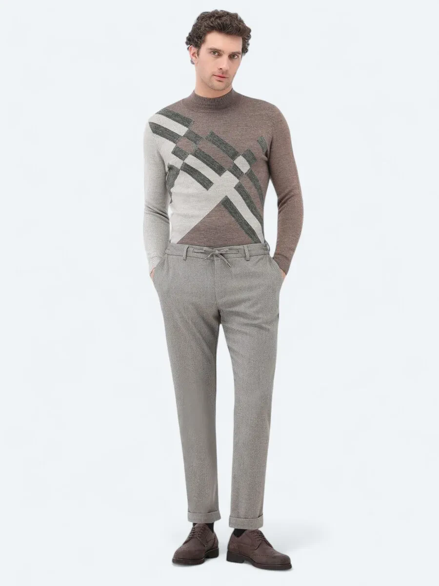 Mink Weaving Jogging Fit Casual Trousers - 1