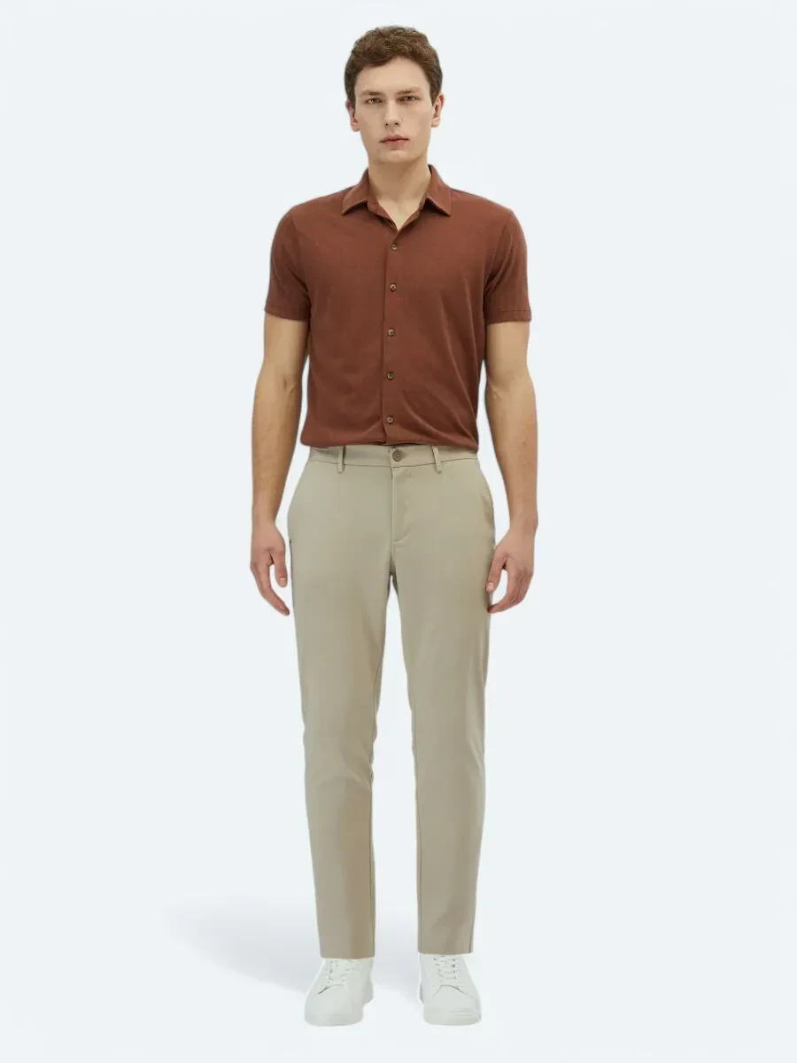Mink Weaving Jogging Fit Casual Trousers - 1