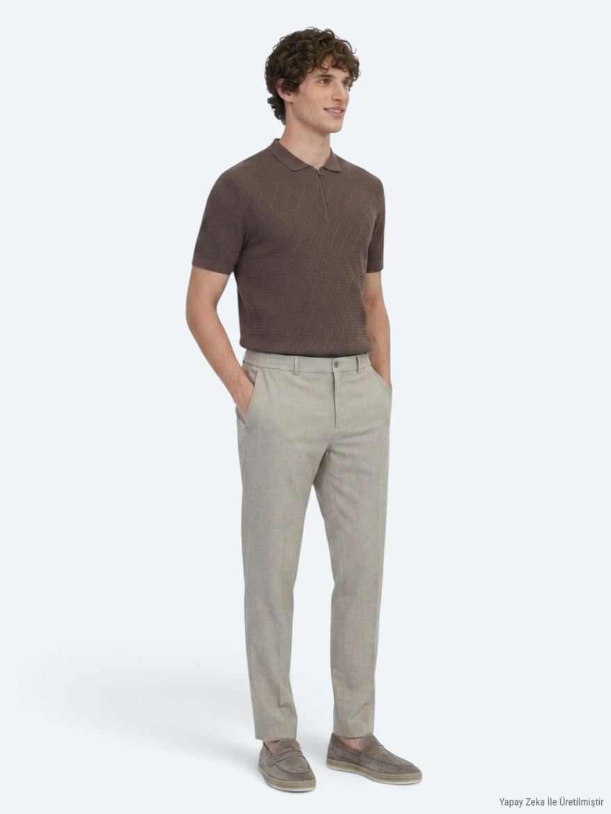 Mink Weaving Jogging Fit Casual Trousers - KİP