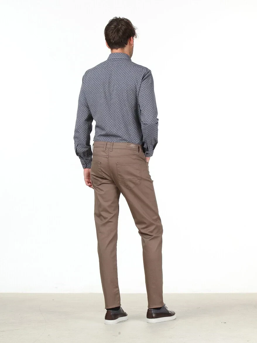 Mink Weaving Regular Fit Casual Cotton Blended Trousers - 4