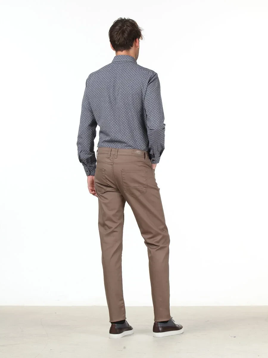 Mink Weaving Regular Fit Casual Cotton Blended Trousers - 4