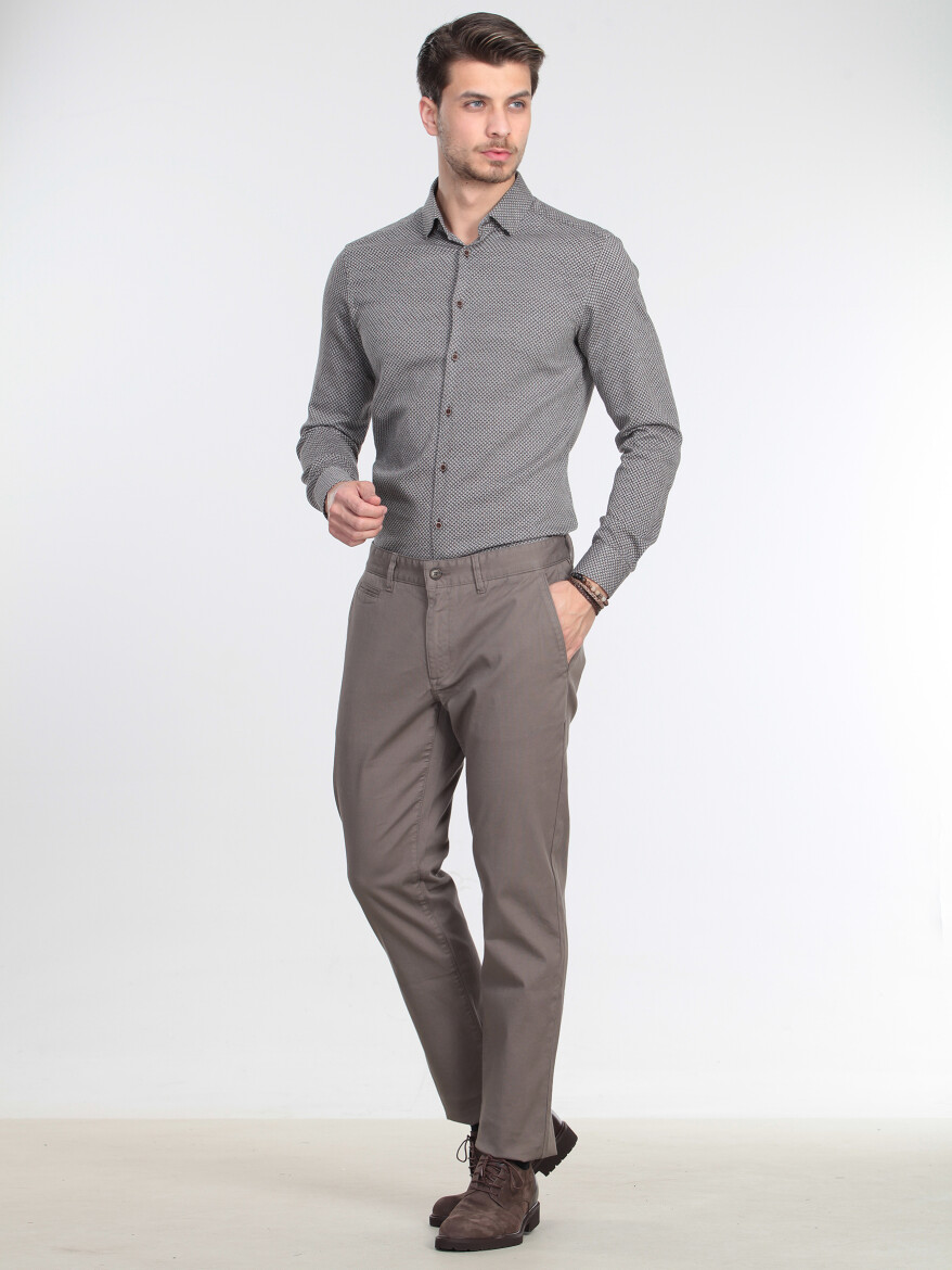 Mink Weaving Regular Fit Casual Cotton Blended Trousers - KİP