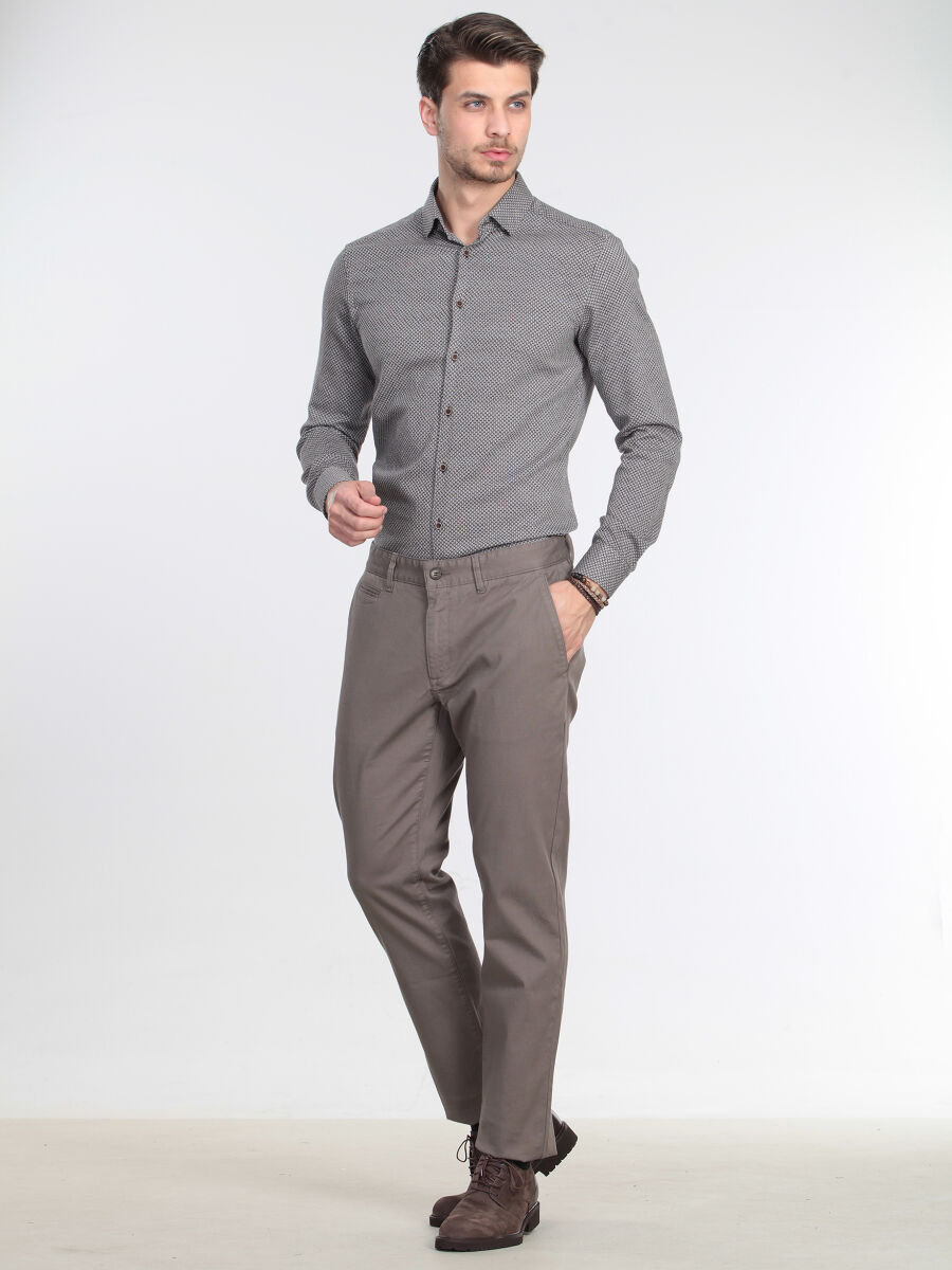 Mink Weaving Regular Fit Casual Cotton Blended Trousers - 2