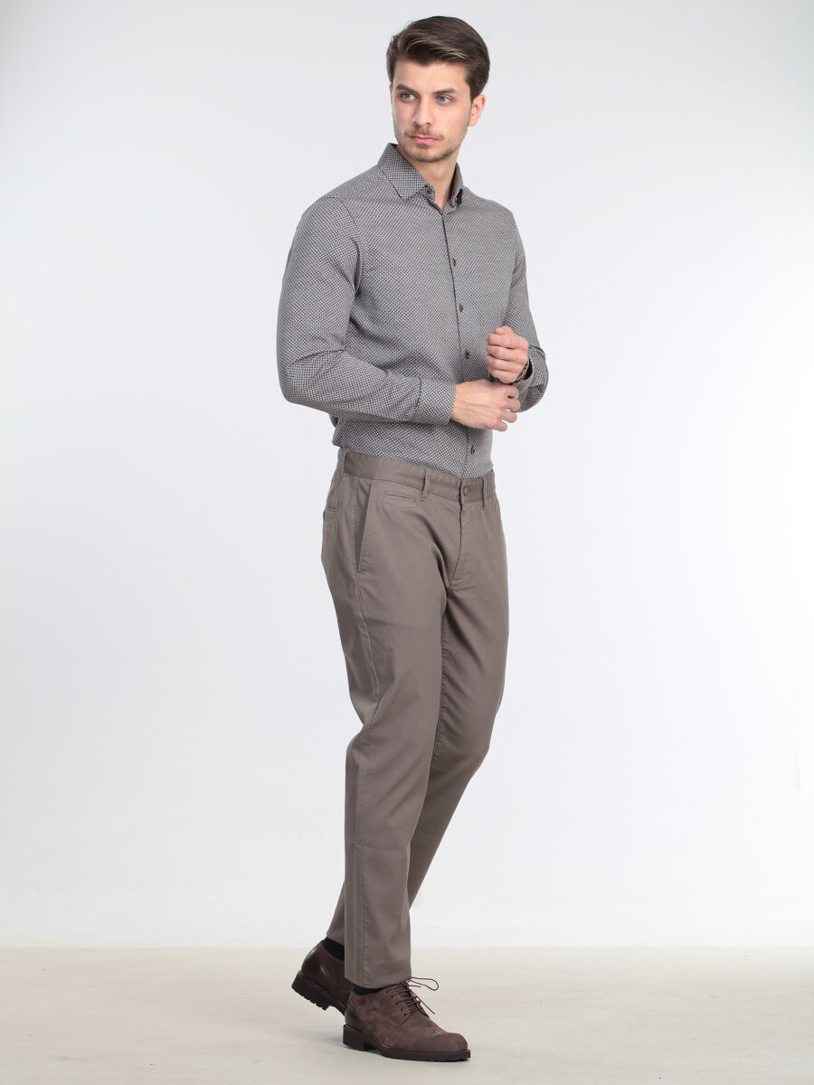 Mink Weaving Regular Fit Casual Cotton Blended Trousers - 3