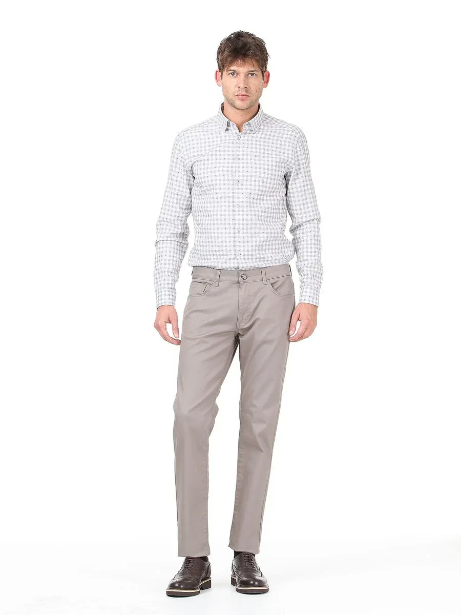 Mink Weaving Regular Fit Casual Cotton Blended Trousers - 3