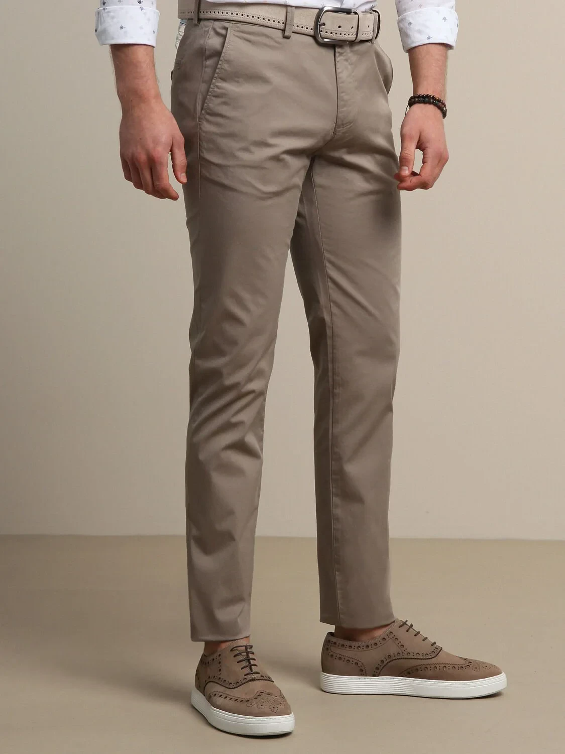 Mink Weaving Regular Fit Casual Cotton Blended Trousers - 4