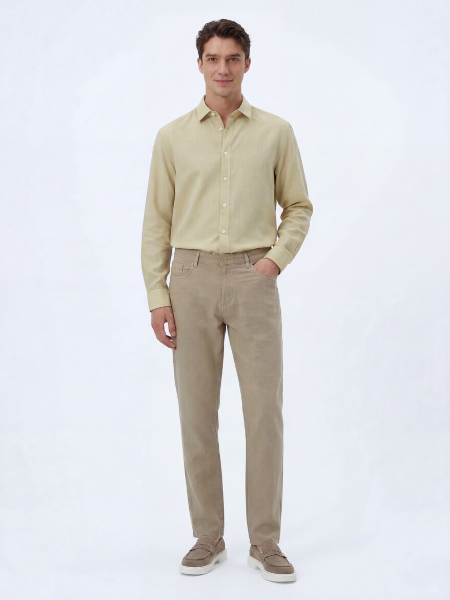 Mink Weaving Regular Fit Casual Cotton Blended Trousers - 2