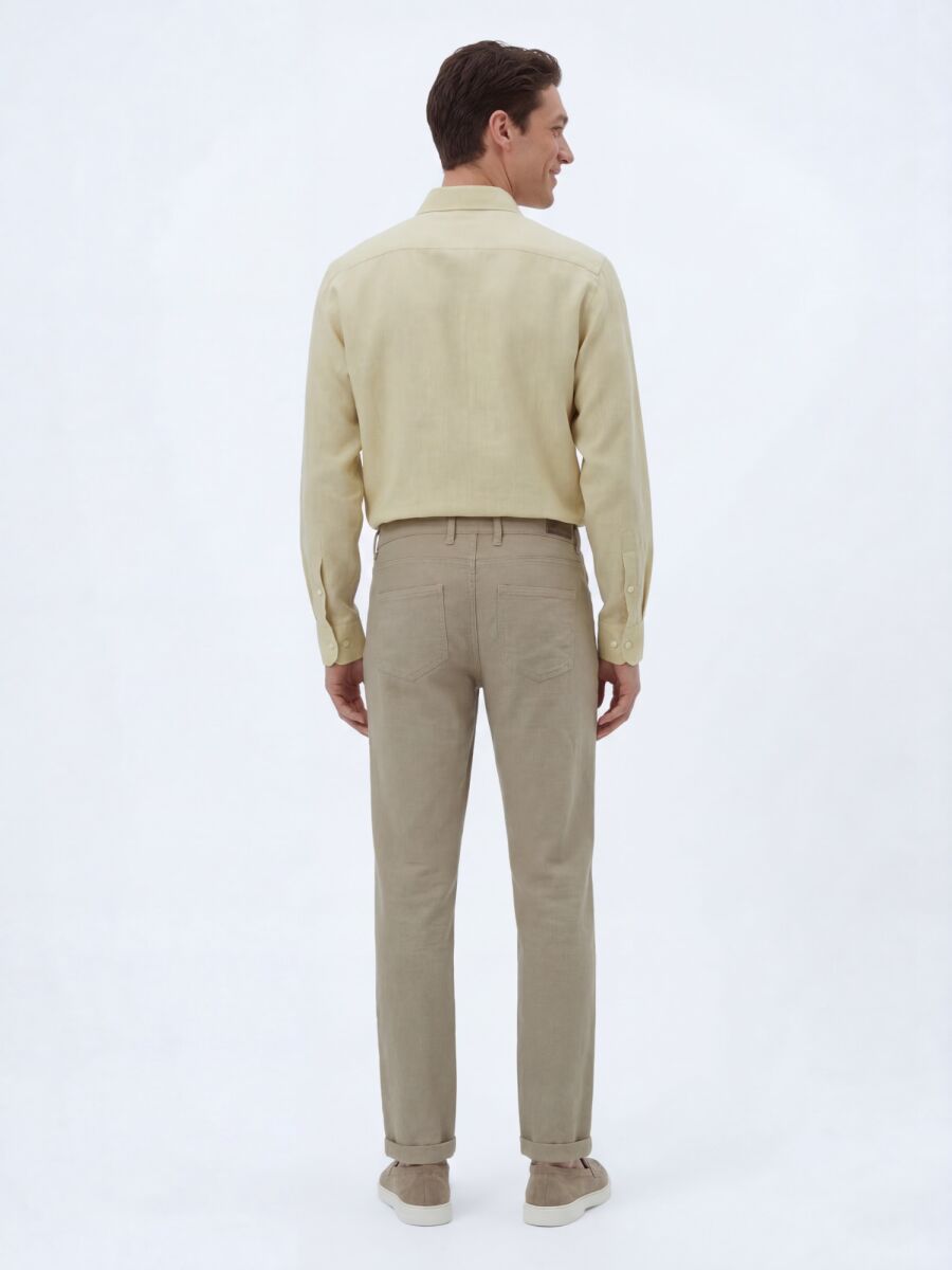 Mink Weaving Regular Fit Casual Cotton Blended Trousers - 4