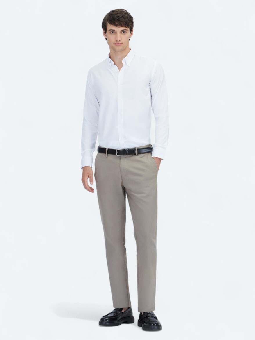 Mink Weaving Regular Fit Casual Cotton Blended Trousers - 1