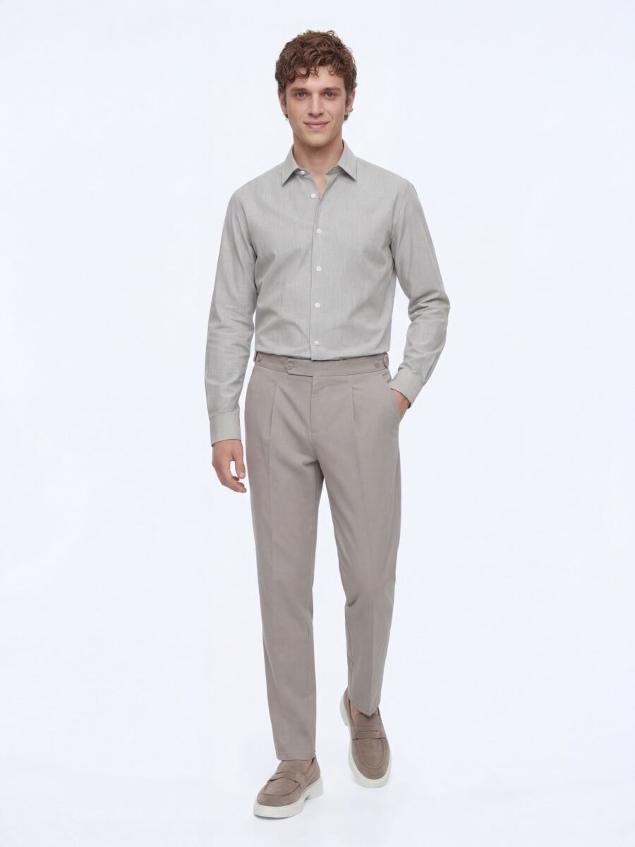 Mink Weaving Regular Fit Casual Cotton Blended Trousers - 3