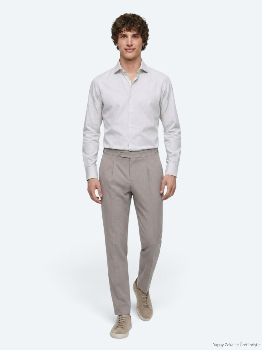 Mink Weaving Regular Fit Casual Cotton Blended Trousers - 4