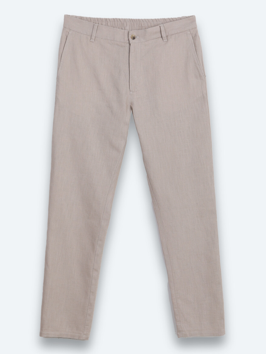 Mink Weaving Relaxed Fit Casual Cotton Blended Trousers - 6