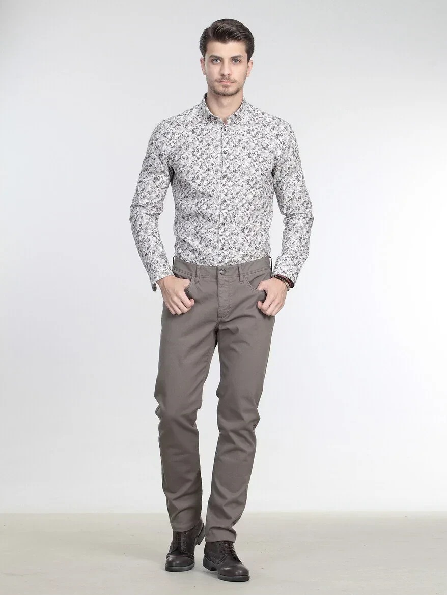 Mink Weaving Slim Fit Casual Cotton Blended Trousers - 2