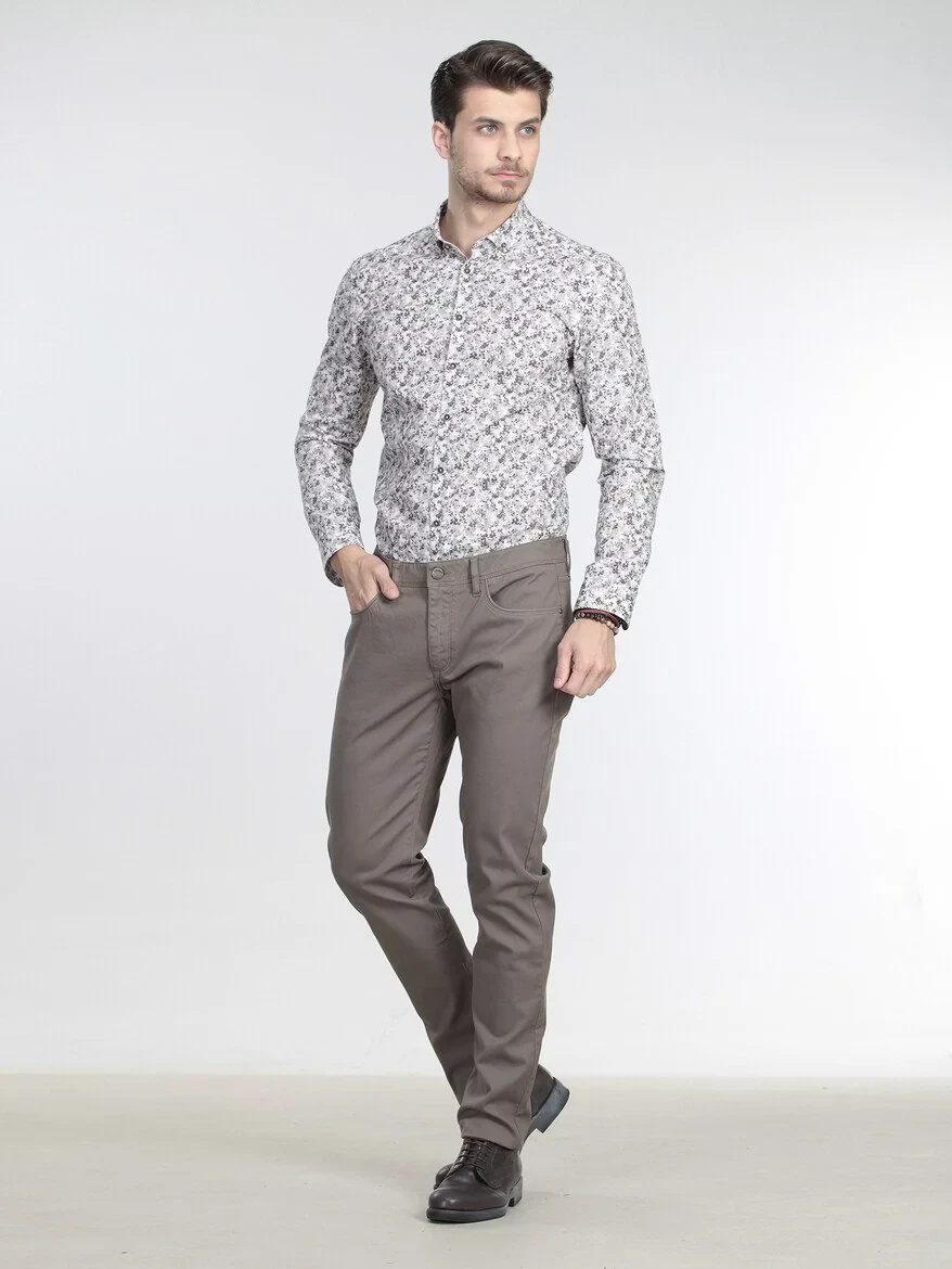 Mink Weaving Slim Fit Casual Cotton Blended Trousers - 3