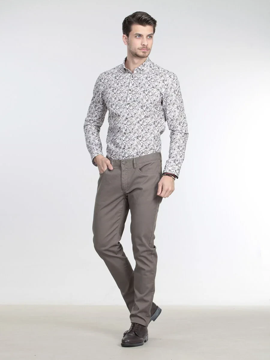 Mink Weaving Slim Fit Casual Cotton Blended Trousers - 3