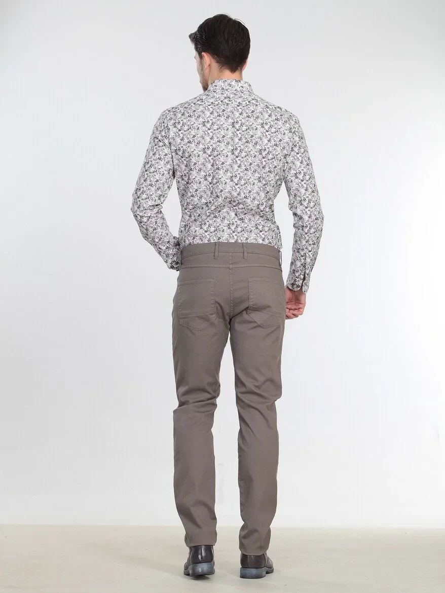 Mink Weaving Slim Fit Casual Cotton Blended Trousers - 5