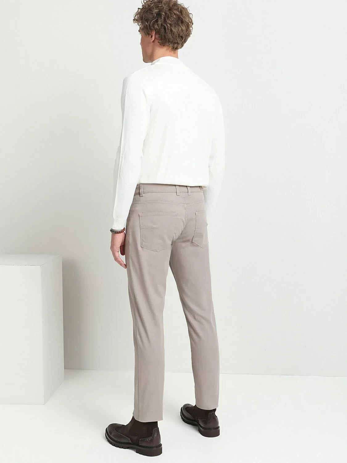 Mink Weaving Slim Fit Casual Cotton Blended Trousers - 5