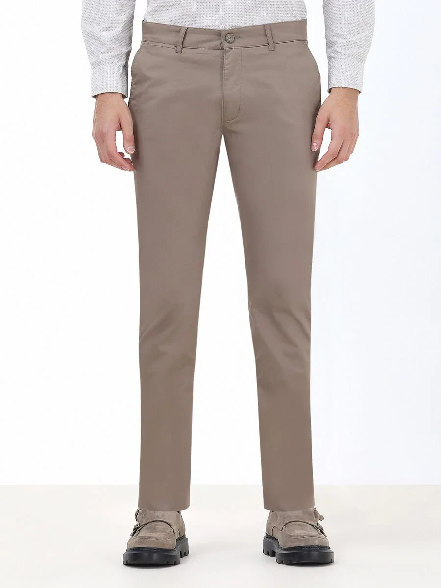 Mink Weaving Slim Fit Casual Cotton Blended Trousers - 1