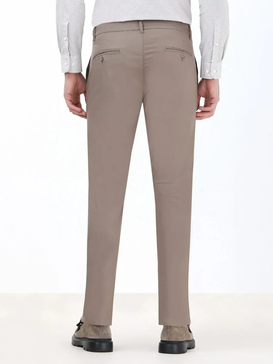 Mink Weaving Slim Fit Casual Cotton Blended Trousers - 4