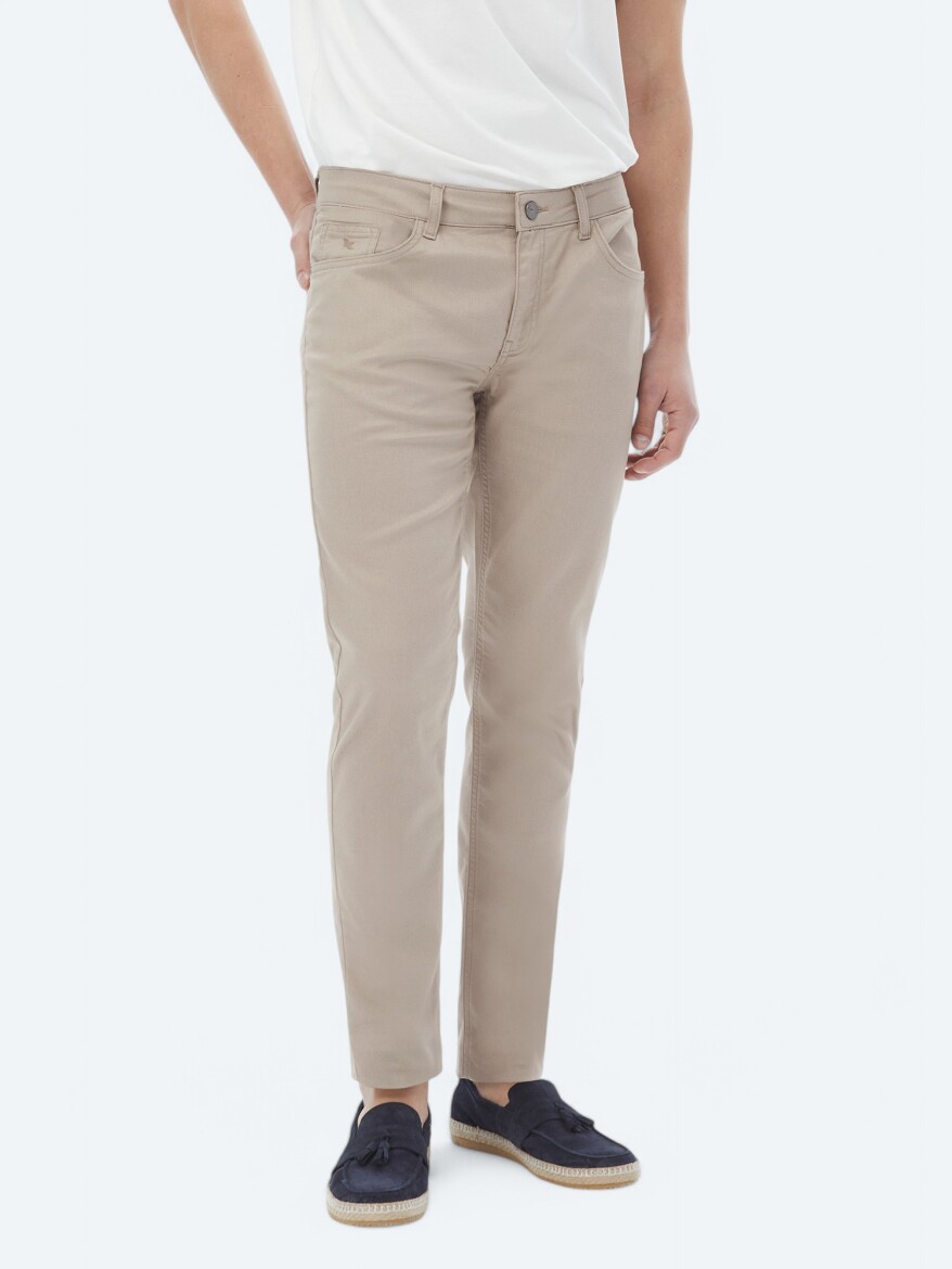 Mink Weaving Slim Fit Casual Cotton Blended Trousers - 4