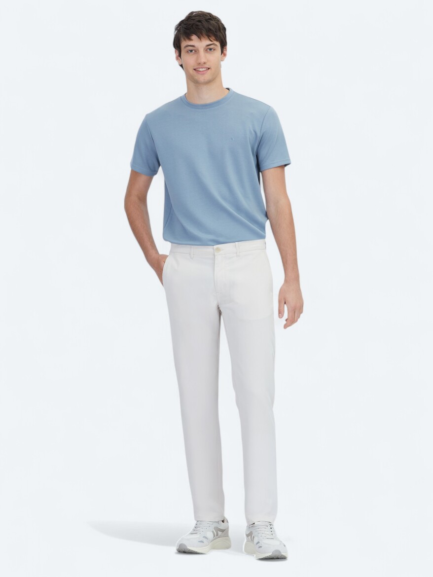 Mink Weaving Slim Fit Casual Trousers - 1