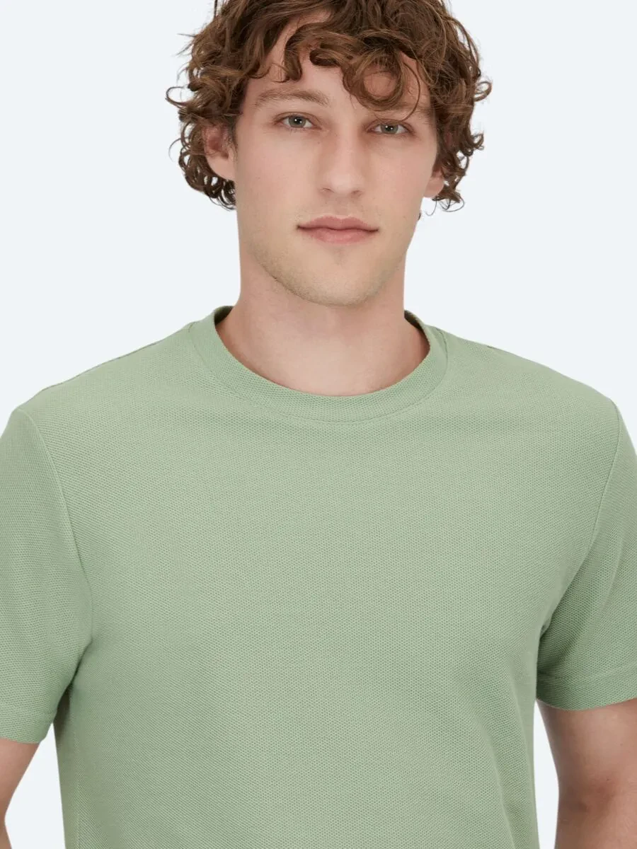 Mint Bisiklet Yaka %100 Pamuk T-Shirt - 3