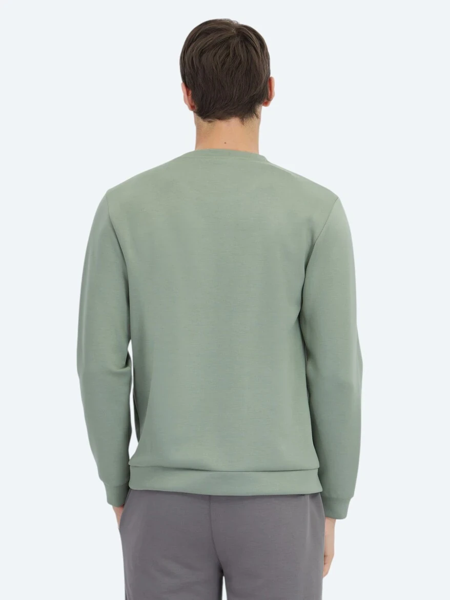 Mint Bisiklet Yaka Desenli Sweatshırt - 6