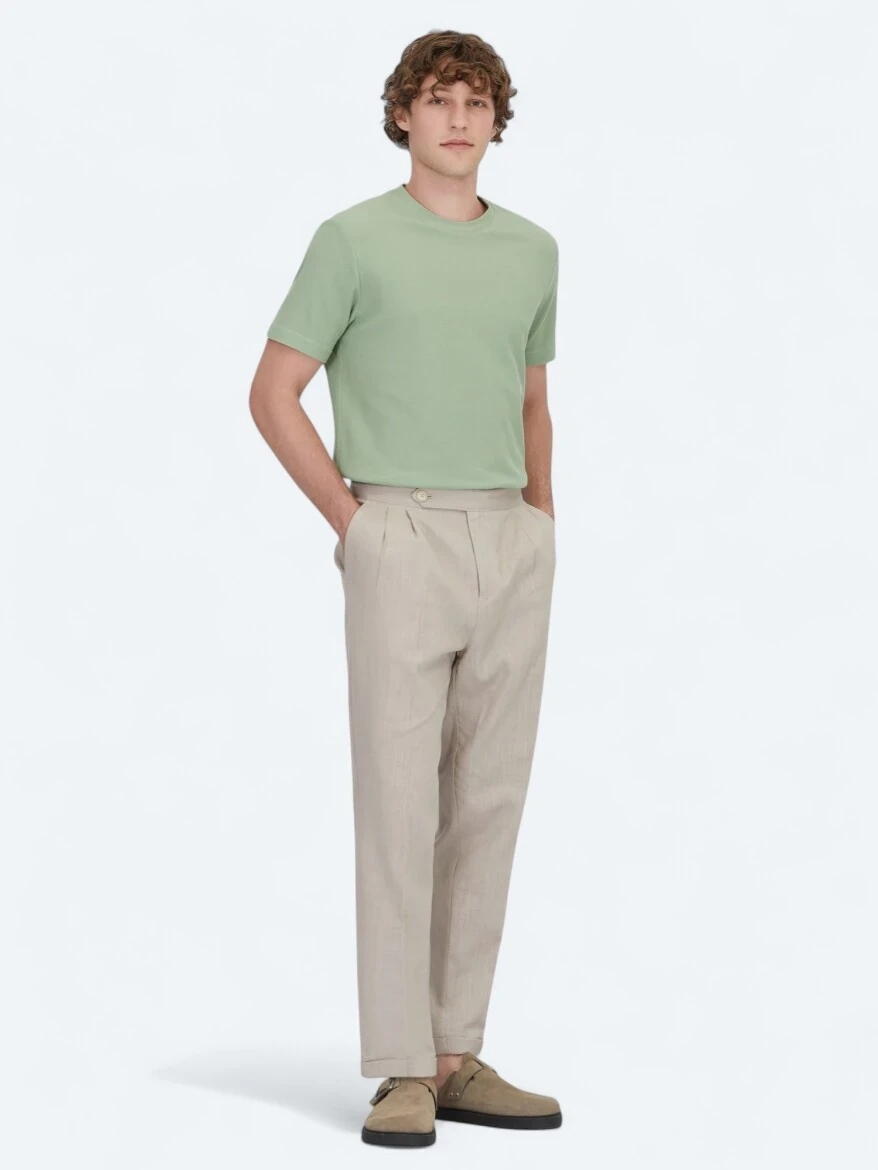 Mint Crew Neck 100% Cotton T-Shirt - KİP