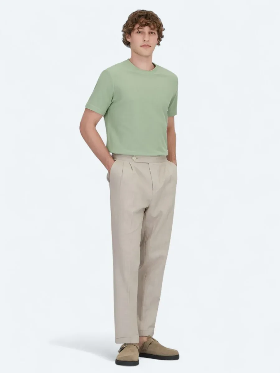 Mint Crew Neck 100% Cotton T-Shirt - 2