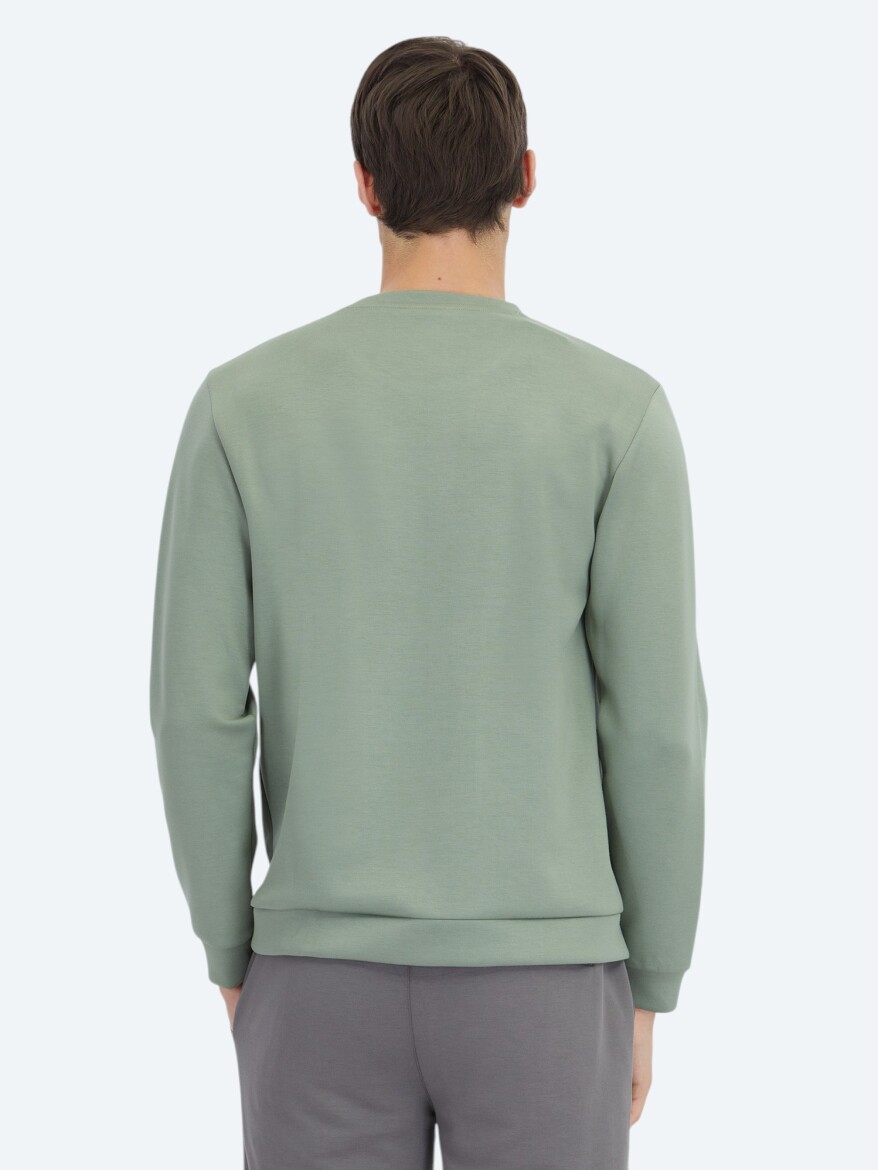 Mint Crew Neck Patterned Sweatshirt - 6