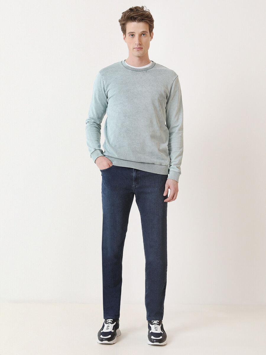 Mint Crew Neck Plain Sweatshirt - 2