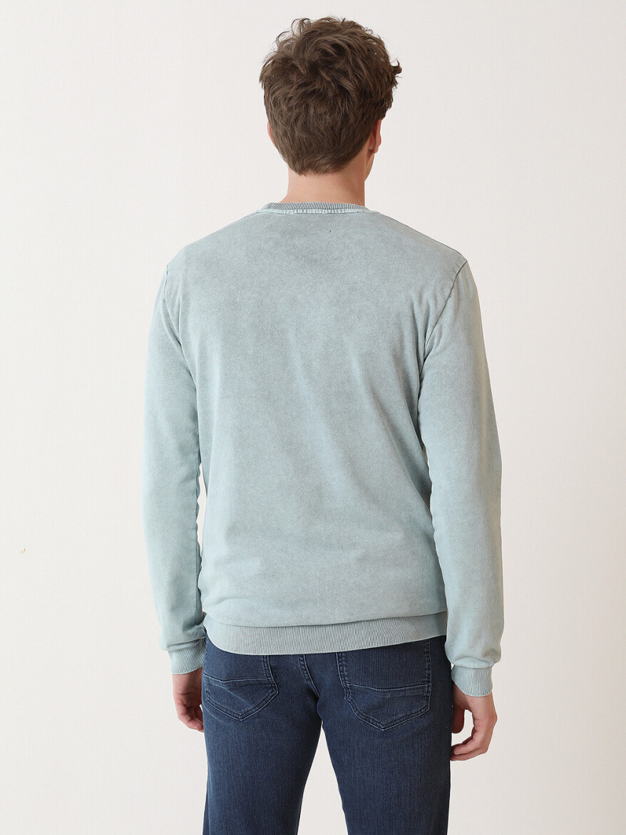 Mint Crew Neck Plain Sweatshirt - 4