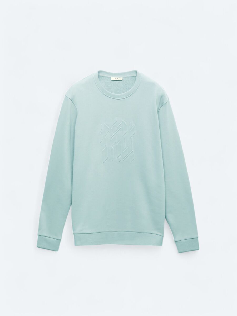 Mint Crew Neck Printed Sweatshirt - 6