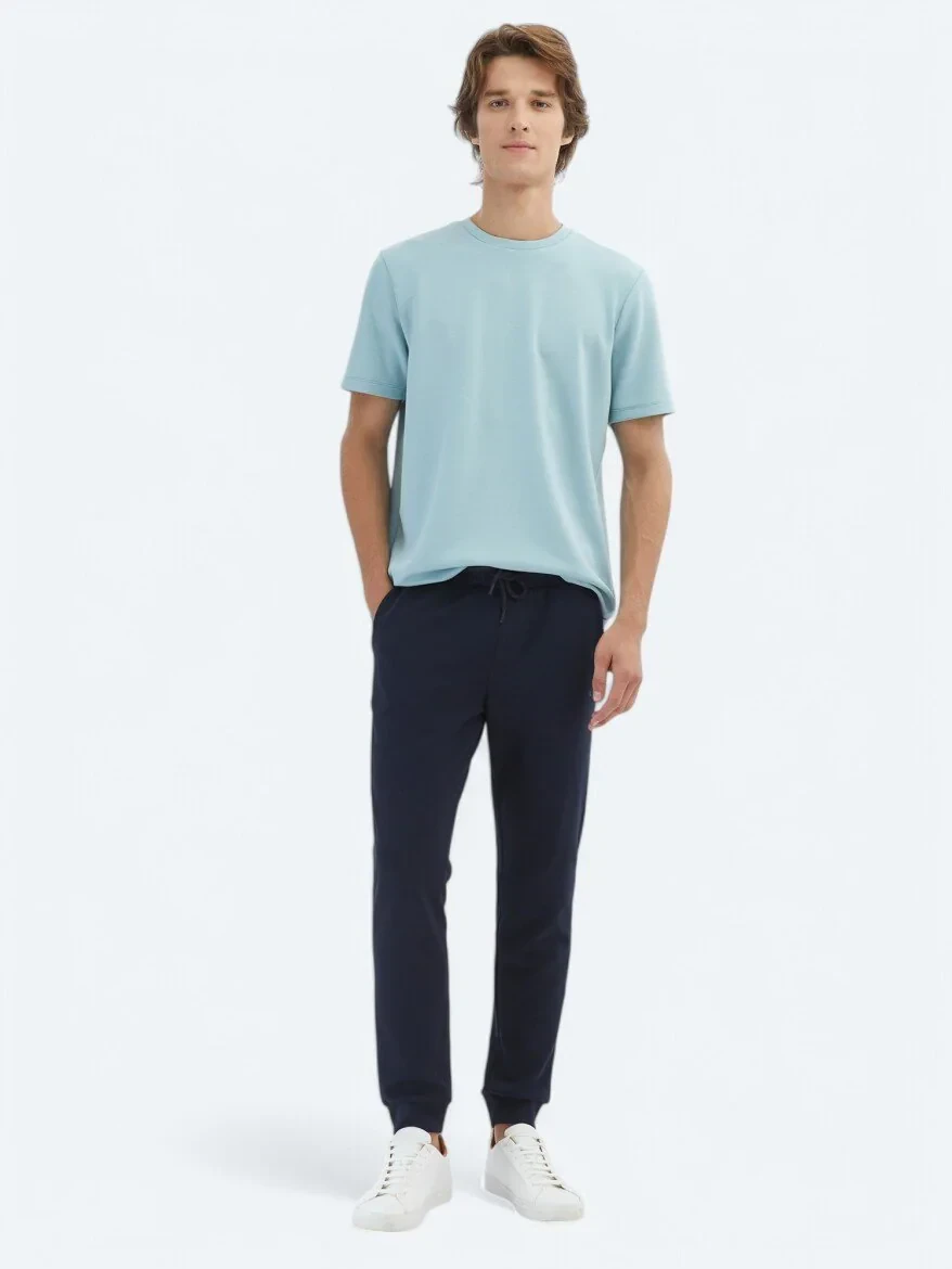 Mint Düz Bisiklet Yaka T-Shirt - 2