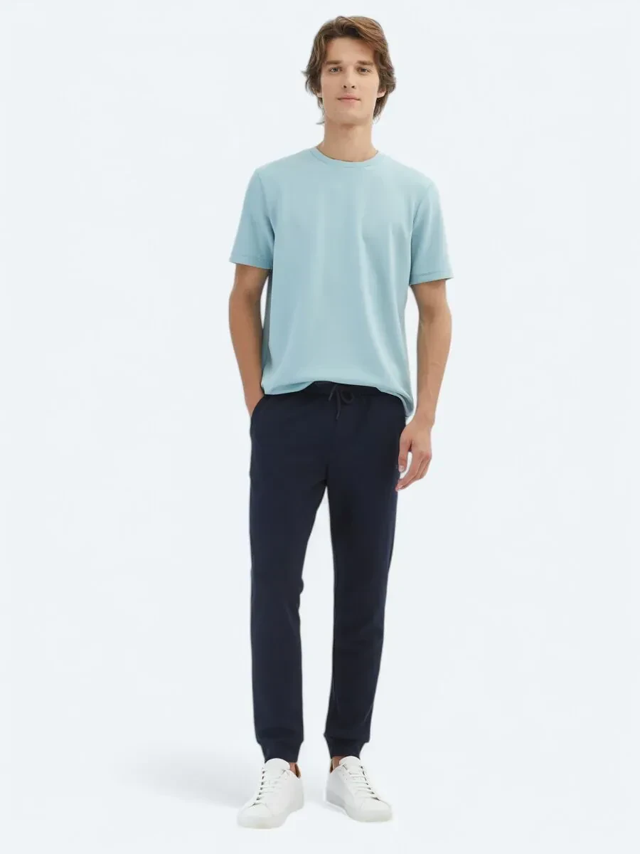 Mint Düz Bisiklet Yaka T-Shirt - 2