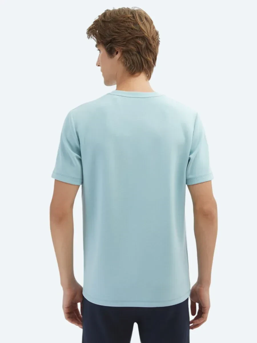 Mint Düz Bisiklet Yaka T-Shirt - 5