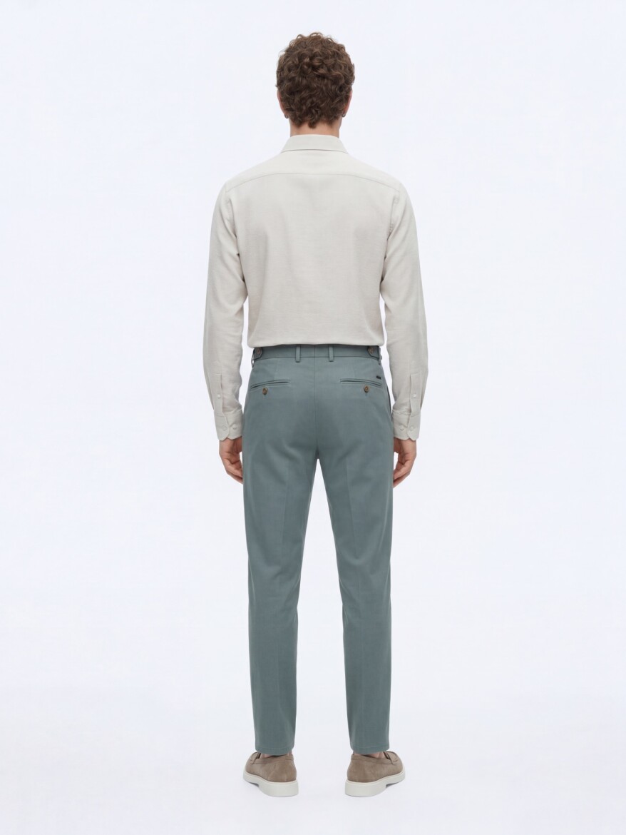Mint Düz Dokuma Regular Fit Casual Pamuk Karışımlı Pantolon - 5