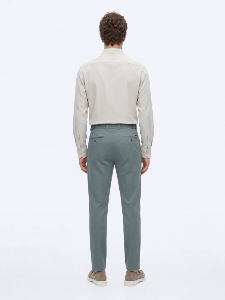 Mint Düz Dokuma Regular Fit Casual Pamuk Karışımlı Pantolon - 5