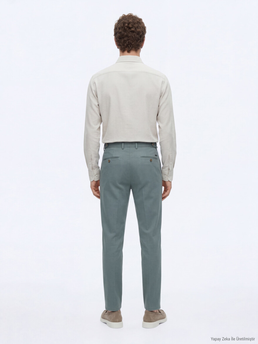 Mint Düz Dokuma Regular Fit Casual Pamuk Karışımlı Pantolon - 5