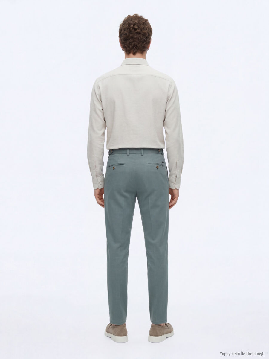 Mint Düz Dokuma Regular Fit Casual Pamuk Karışımlı Pantolon - 5
