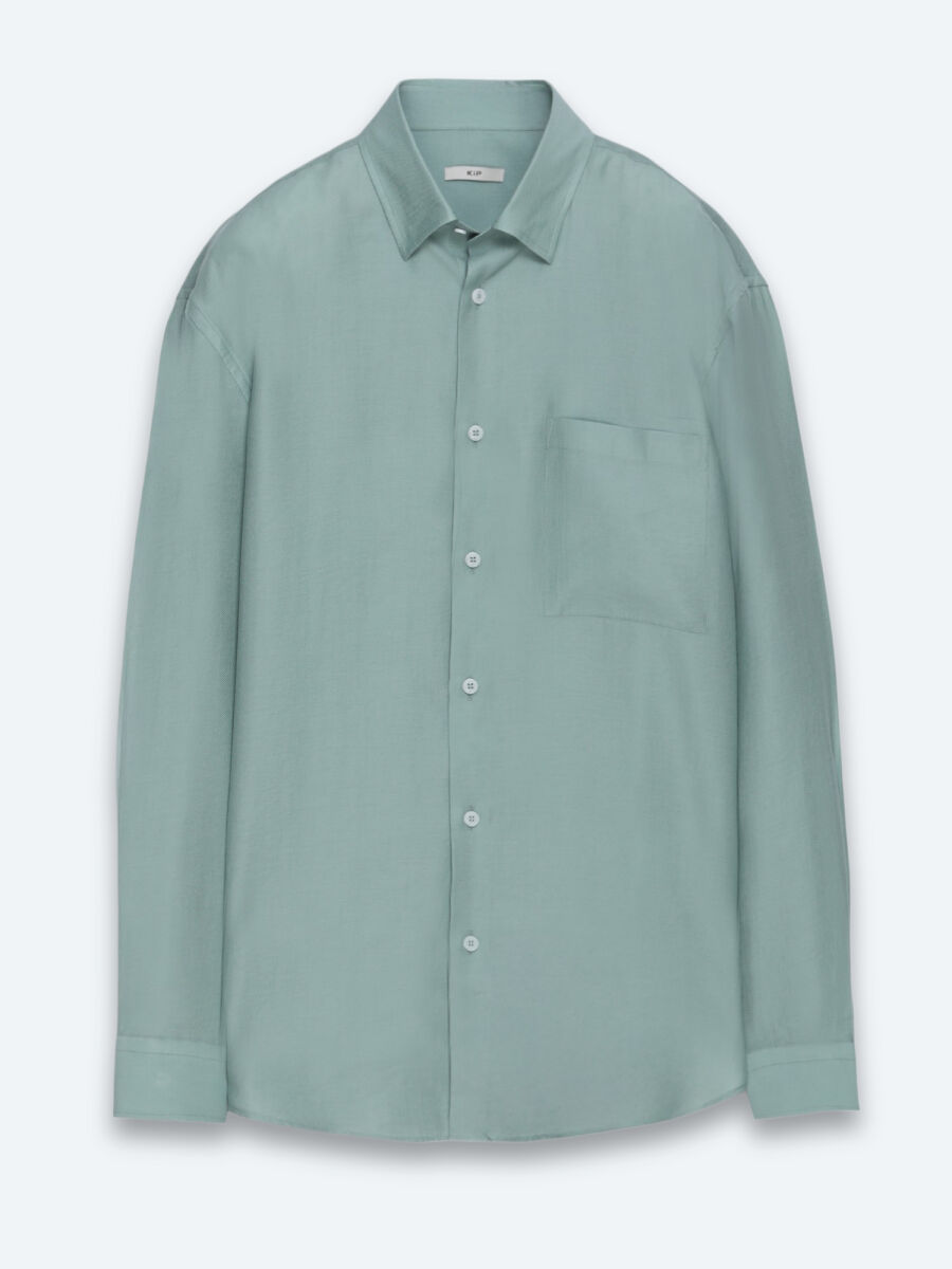 Mint Düz Oversize Fit Uzun Dokuma Casual Gömlek - 6