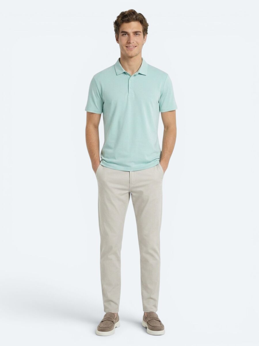 Mint Düz Polo Yaka T-Shirt - 2