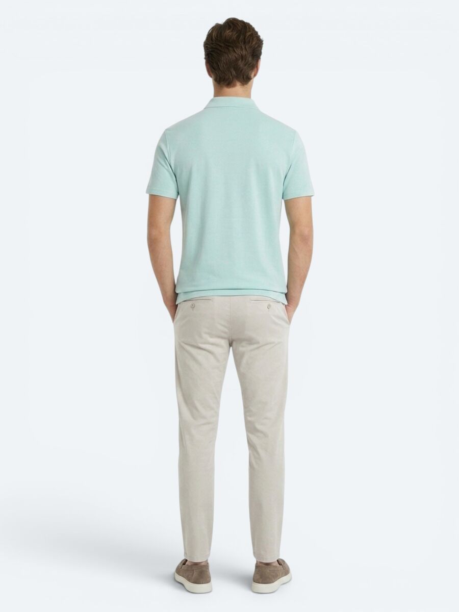 Mint Düz Polo Yaka T-Shirt - 5