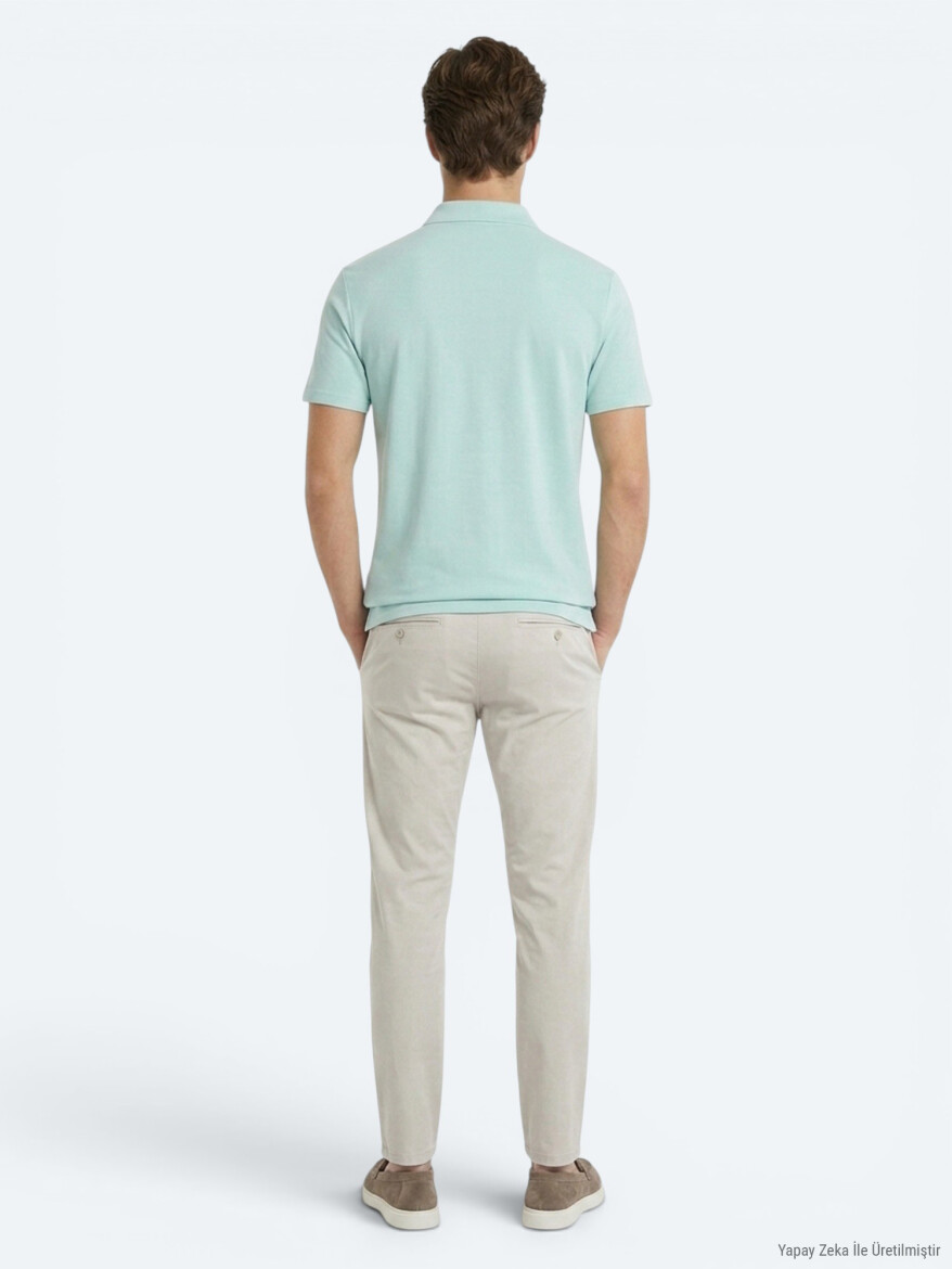 Mint Düz Polo Yaka T-Shirt - 5