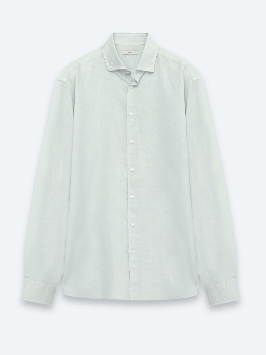 Mint Düz Regular Fit Uzun Dokuma Casual Pamuk Karışımlı Gömlek - 7