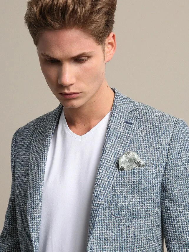 Mint Kareli Modern Fit Pamuk Karışımlı Ceket - 2